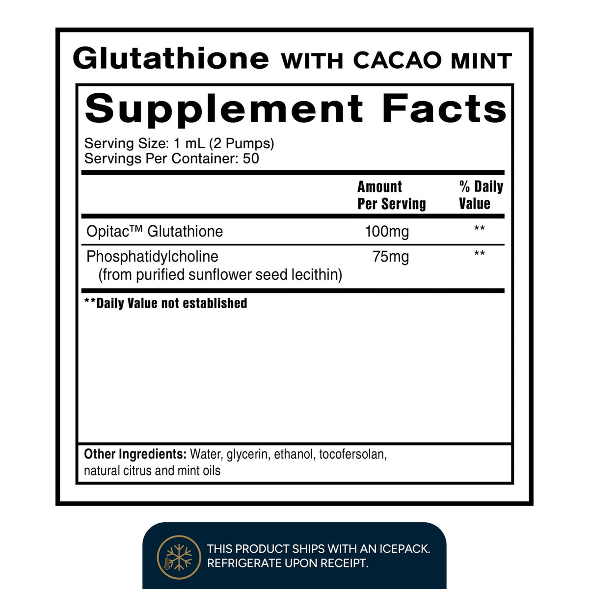 Quicksilver Scientific Liposomal Glutathione - Superior Absorption Oral Glutathione Supplement for Detox & Immune Support - Cacao Mint (1.7 fl oz) - Maple Wellness Supplements