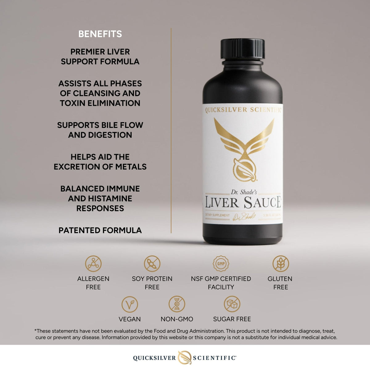 Quicksilver Scientific Liver Sauce - Liposomal Liver Detox with DIM, Quercetin, Lipoic Acid, Milk Thistle and Dandelion Root Supplement - Supports Bile & Toxin Momentum (100 ml / 3.38 oz) - Maple Wellness Supplements
