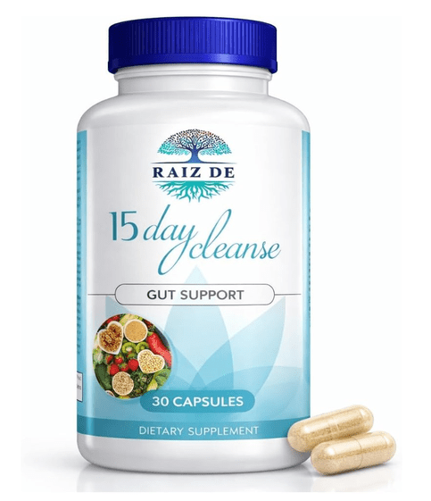RAIZ DE 15-Day Digestive Detox Gut Cleanse - Senna, Cascara Sagrada, Psyllium Husk - Maple Wellness Supplements