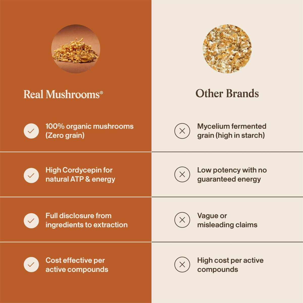 Real Mushrooms Capsules Supplements - Organic Cordyceps Mushroom Powder in Capsules - Energy and Performance Mushrooms with Verified Beta Glucans - Vegan, Non-GMO, 300 Capsules - Maple Wellness Supplements