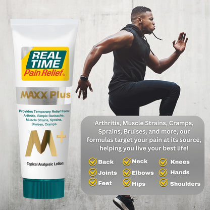 Real Time Pain Relief MAXX Plus - 7oz Tube | Intensive Formula with 19 Natural Ingredients Including Hemp Oil | Fast-Acting Relief for Muscle Pain, Arthritis, Backaches, and More - Maple Wellness Supplements