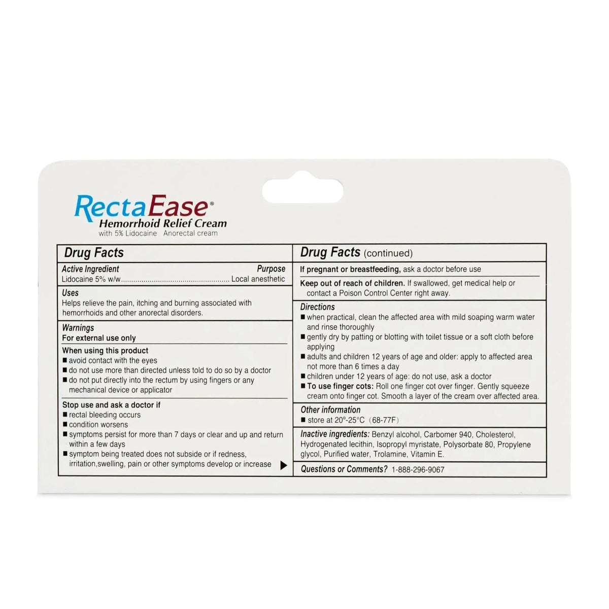 RectaEase (2 Pack) 5% Lidocaine Hemorrhoid Relief Cream 1 oz Tube, Anorectal Cream, Rapid Numbing Relief, Hemorrhoid Treatment from Itch and Burn - Maple Wellness Supplements