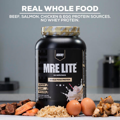 REDCON1 MRE Lite Whole Food Protein Powder, Oatmeal Chocolate Chip - Low Carb - Maple Wellness Supplements