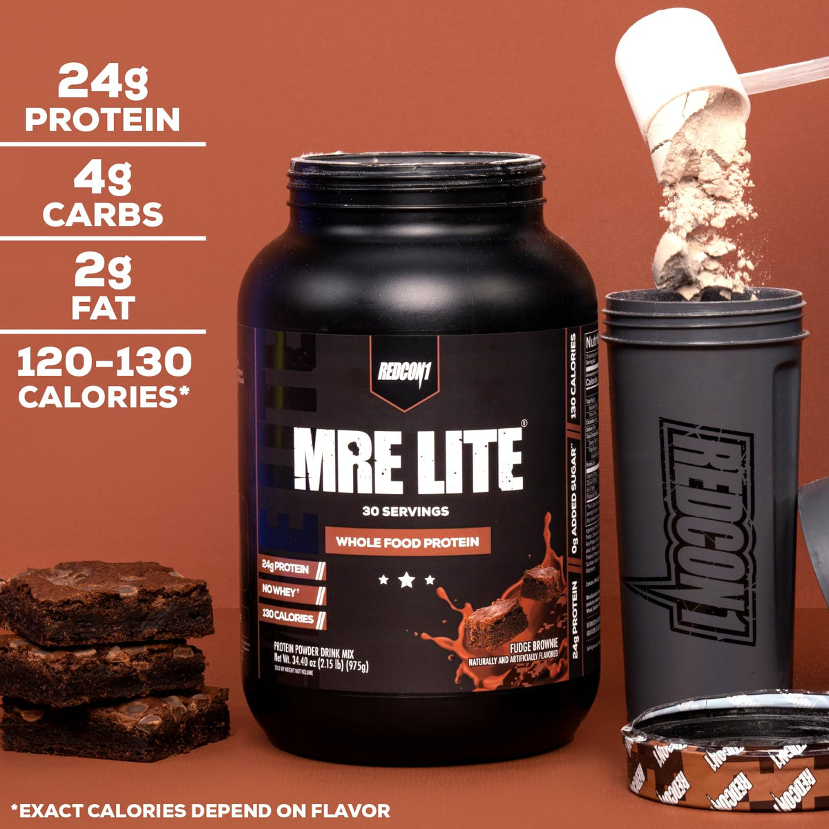 REDCON1 MRE Lite Whole Food Protein Powder, Peanut Butter Cookie - Low Carb & Whey - Maple Wellness Supplements