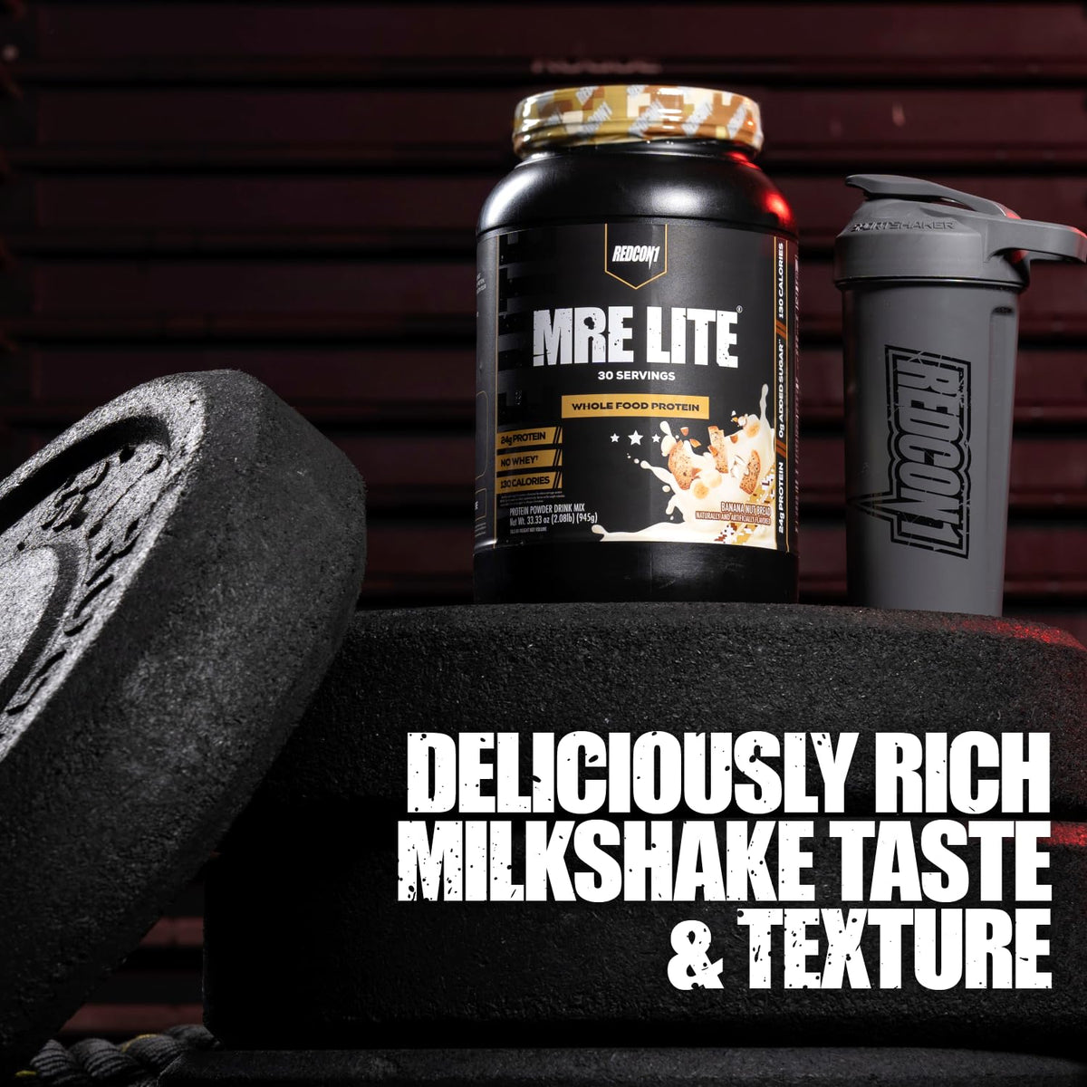 REDCON1 MRE Lite Whole Food Protein Powder, Peanut Butter Cookie - Low Carb & Whey - Maple Wellness Supplements
