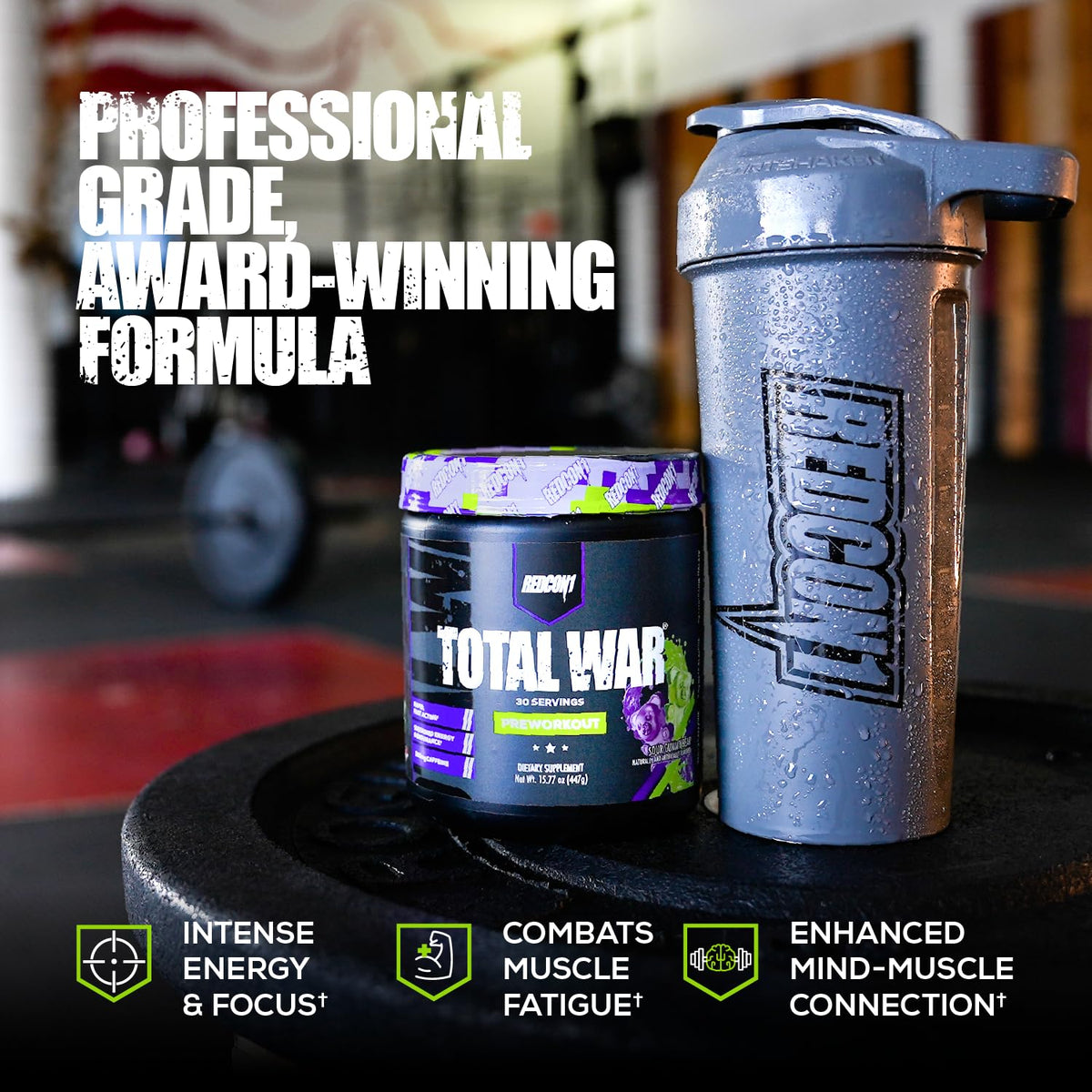 REDCON1 Total War Pre Workout, Watermelon - L Citrulline, Malic Acid, Green Tea Leaf Extract for Pump Boosting Pre Workout for Women & Men - 3.2g Beta Alanine - Maple Wellness Supplements