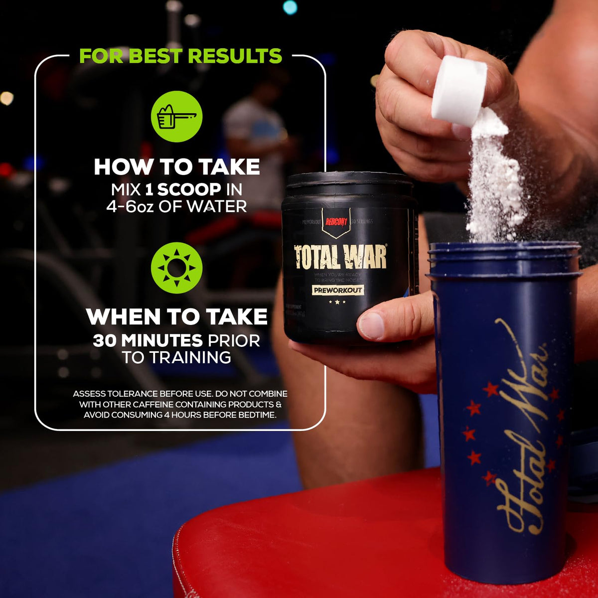 REDCON1 Total War Pre Workout, Watermelon - L Citrulline, Malic Acid, Green Tea Leaf Extract for Pump Boosting Pre Workout for Women & Men - 3.2g Beta Alanine - Maple Wellness Supplements