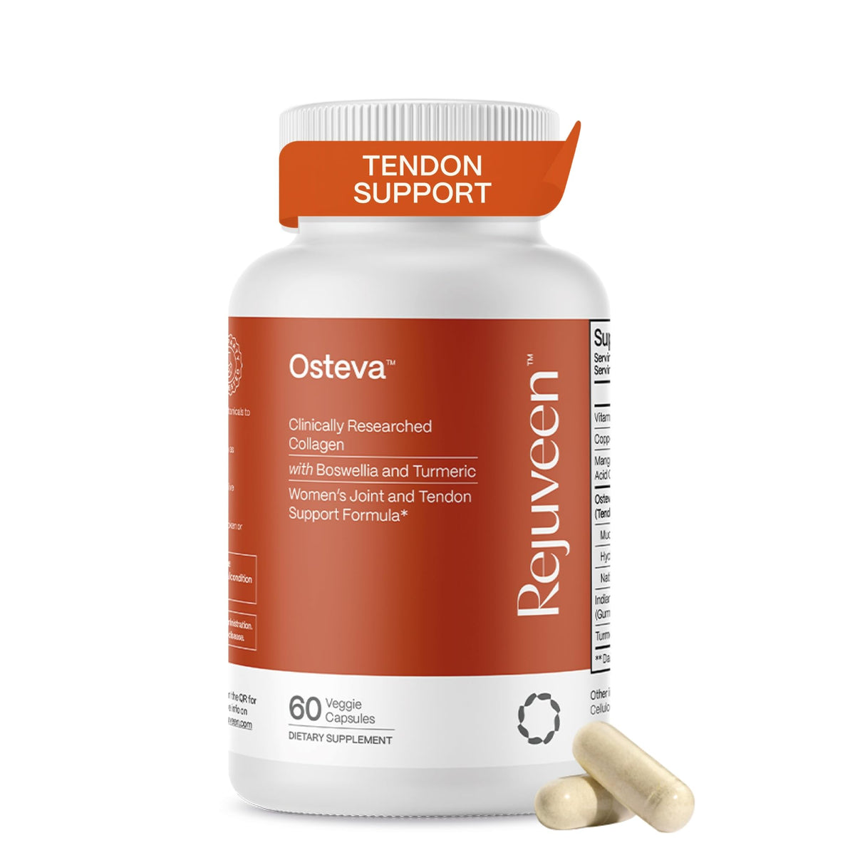Rejuveen Osteva Joint Support Supplement for Women | High Potency Collagen, Turmeric, Boswellia | for Flexible Cartilage & Tendons, - Maple Wellness Supplements