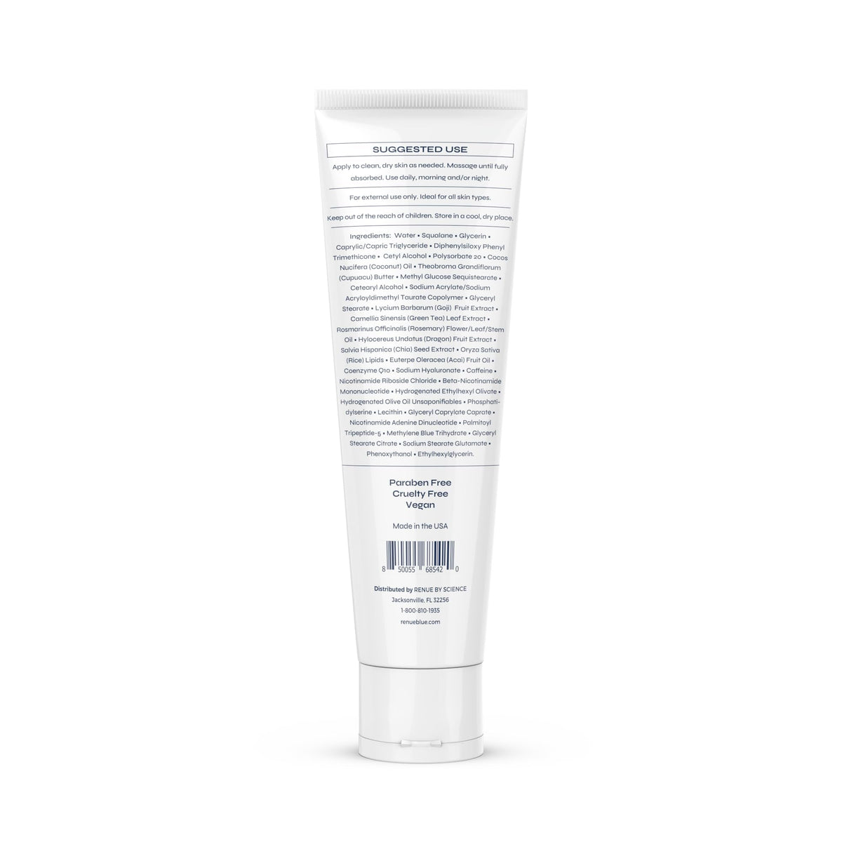 Renue Blue Methylene Blue Moisturizing Body Cream – Liposomal NAD+ Complex with Antioxidants, Peptides, and Botanical Extracts for Hydrated, Healthier‑Looking Skin - Maple Wellness Supplements