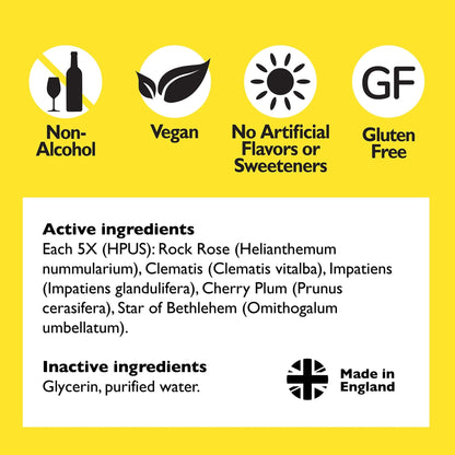 RESCUE Bach Remedy Dropper 20mL, Natural Stress Relief, Homeopathic Flower Essence, Vegan, Gluten & Sugar-Free, Non-Habit Forming (Non-Alcohol Formula) - Maple Wellness Supplements