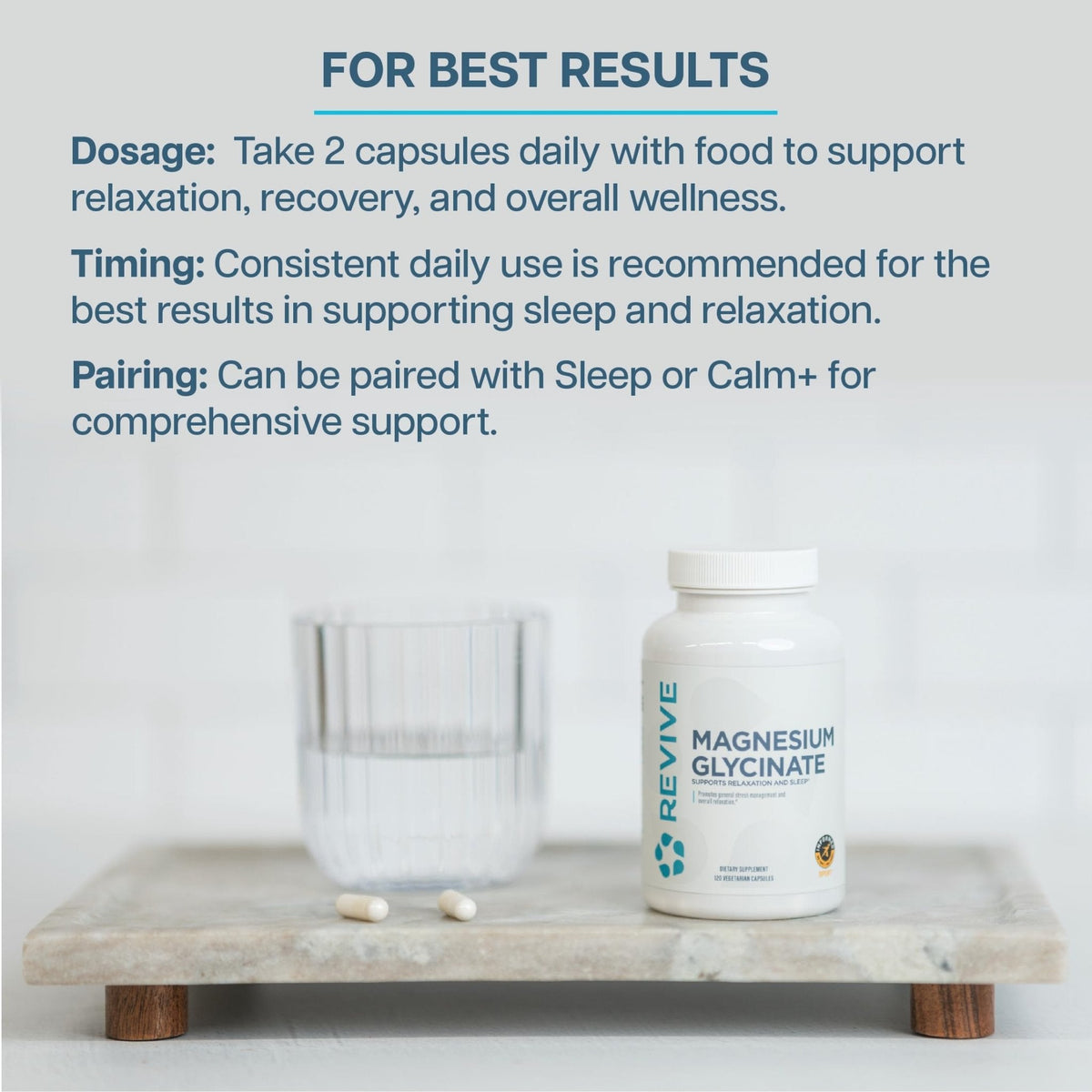 Revive MD Pure Magnesium Glycinate 200mg – High Absorption Supplement for Relaxation, Stress Relief, Sleep & Memory Support – Promotes Strong Bones - Maple Wellness Supplements