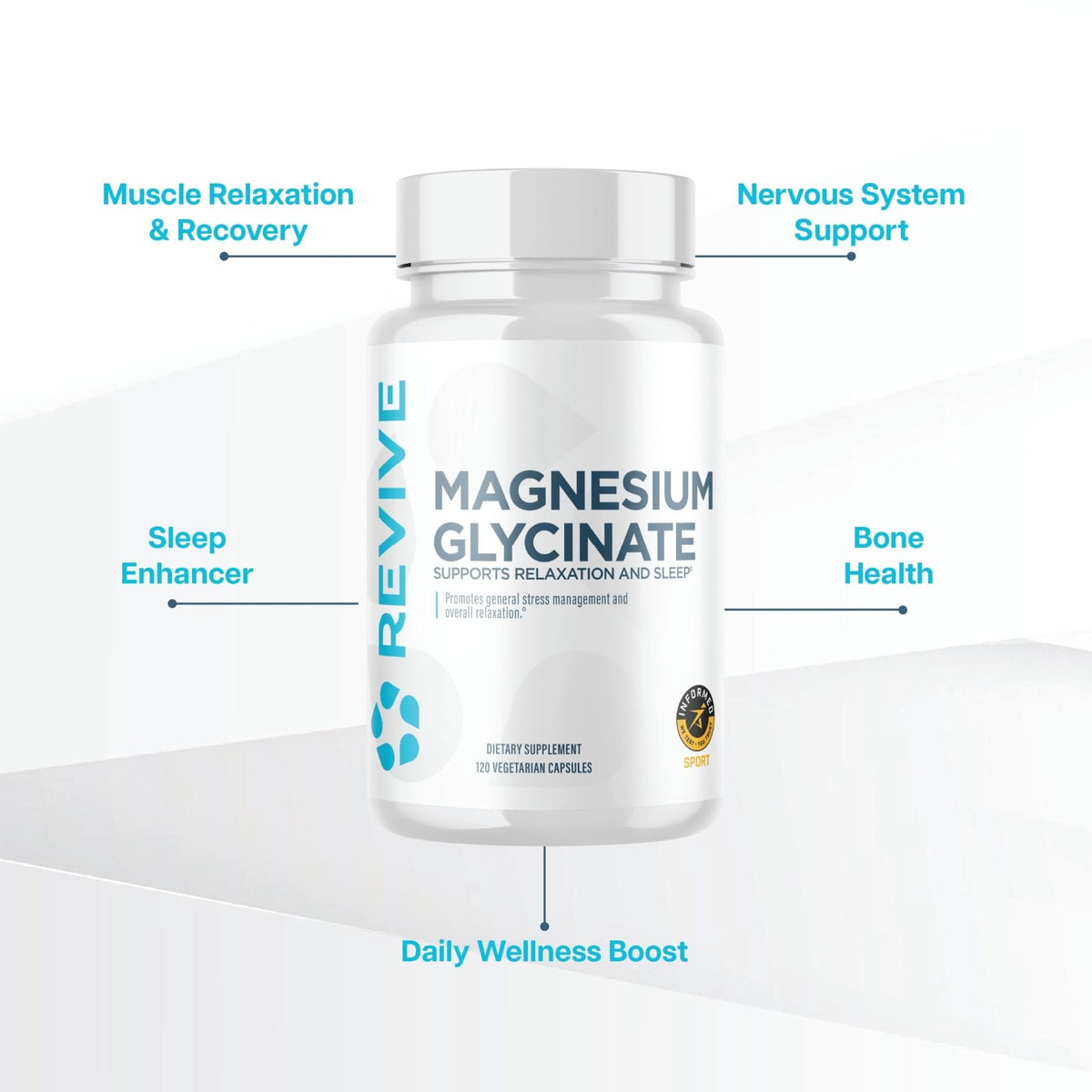 Revive MD Pure Magnesium Glycinate 200mg – High Absorption Supplement for Relaxation, Stress Relief, Sleep & Memory Support – Promotes Strong Bones - Maple Wellness Supplements