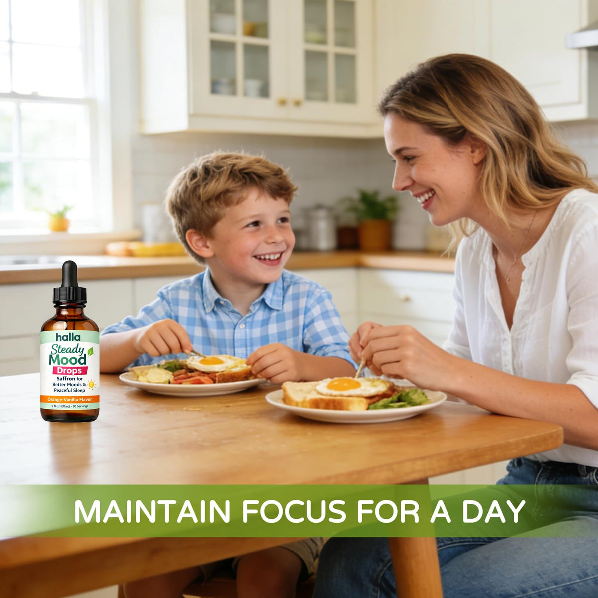 ReviveNerve Halla Steady Mood Drops, Orange-Vanilla Flavor, Liquid Formula with Pine Bark Extract(1pcs) - Maple Wellness Supplements