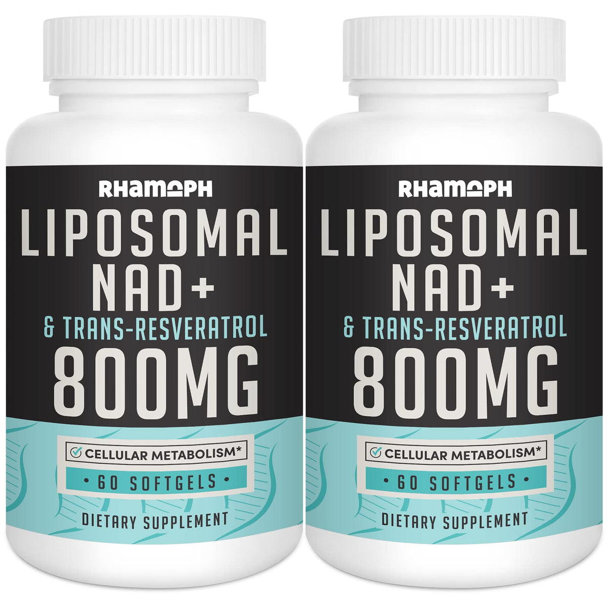 Rhamoph Liposomal NAD+ 800 mg with Trans-Resveratrol 300 mg, Max Absorption, Actual NAD+ Boosting Supplement for Healthy Aging, Cellular Energy, DNA Repair, Longevity - 120 Softgels - Maple Wellness Supplements