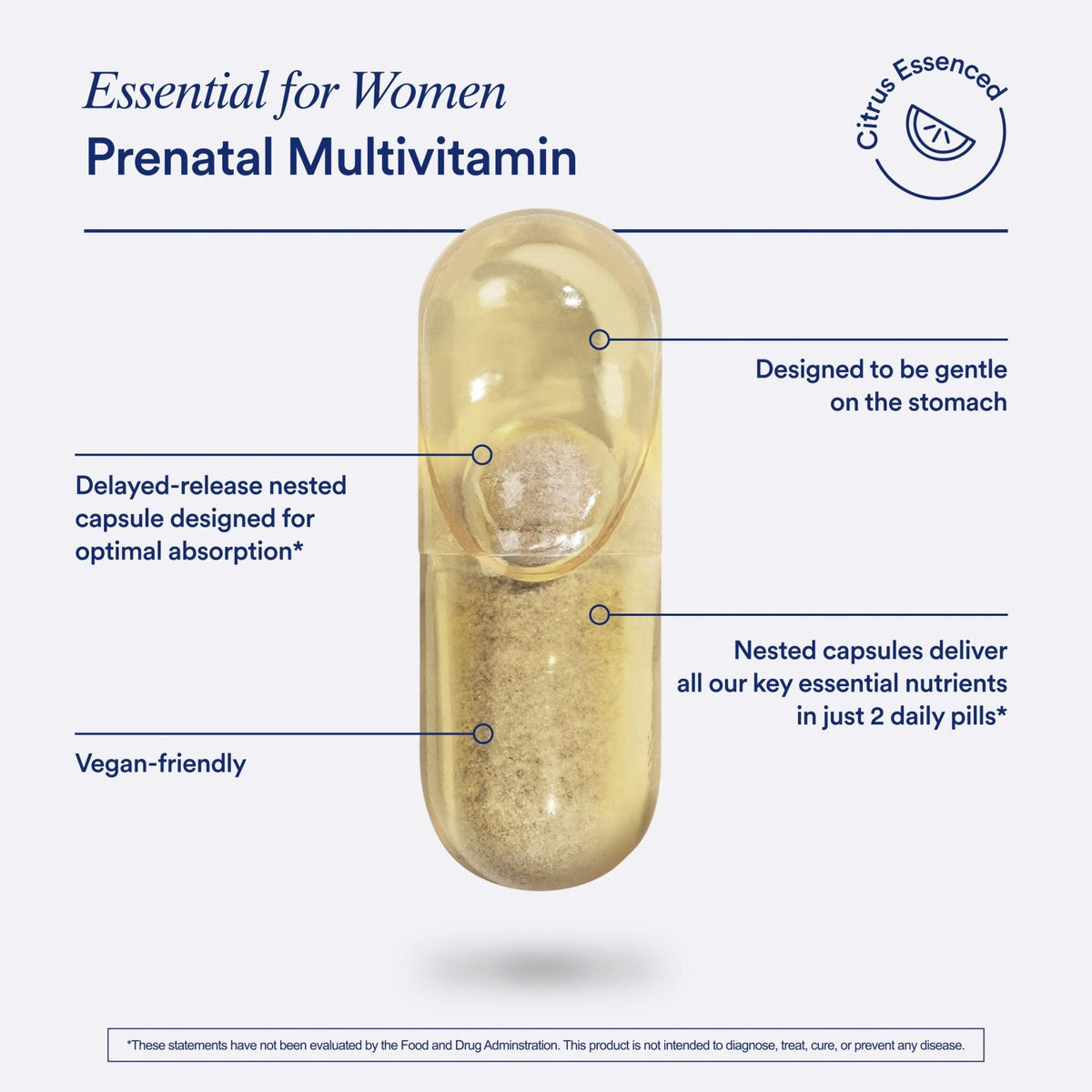Ritual Essential for Women Prenatal Multivitamin: Folate & Choline for Neural Tube Support, Omega-3 DHA for Fetal Brain Development, Iron, Calcium-Helper D3 & K2, Non-GMO, Vegan, Citrus, 30 Days - Maple Wellness Supplements