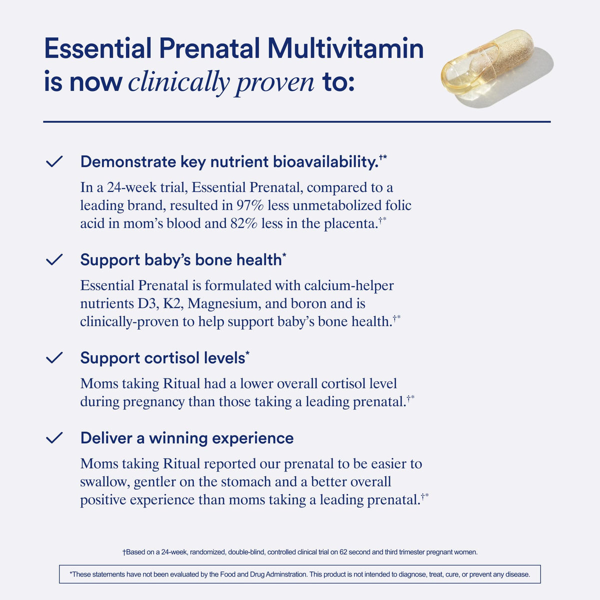 Ritual Essential for Women Prenatal Multivitamin: Folate & Choline for Neural Tube Support, Omega-3 DHA for Fetal Brain Development, Iron, Calcium-Helper D3 & K2, Non-GMO, Vegan, Citrus, 30 Days - Maple Wellness Supplements