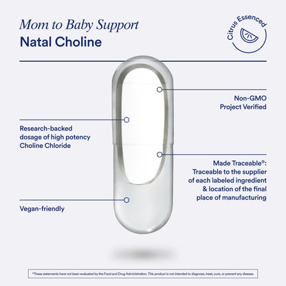 Ritual Mom-to-Baby Set with Prenatal Vitamins and Natal Choline Supplements, Supports Pregnancy, Baby's Cognitive Function, Fetal Brain Development, 30 Day Supply - Maple Wellness Supplements