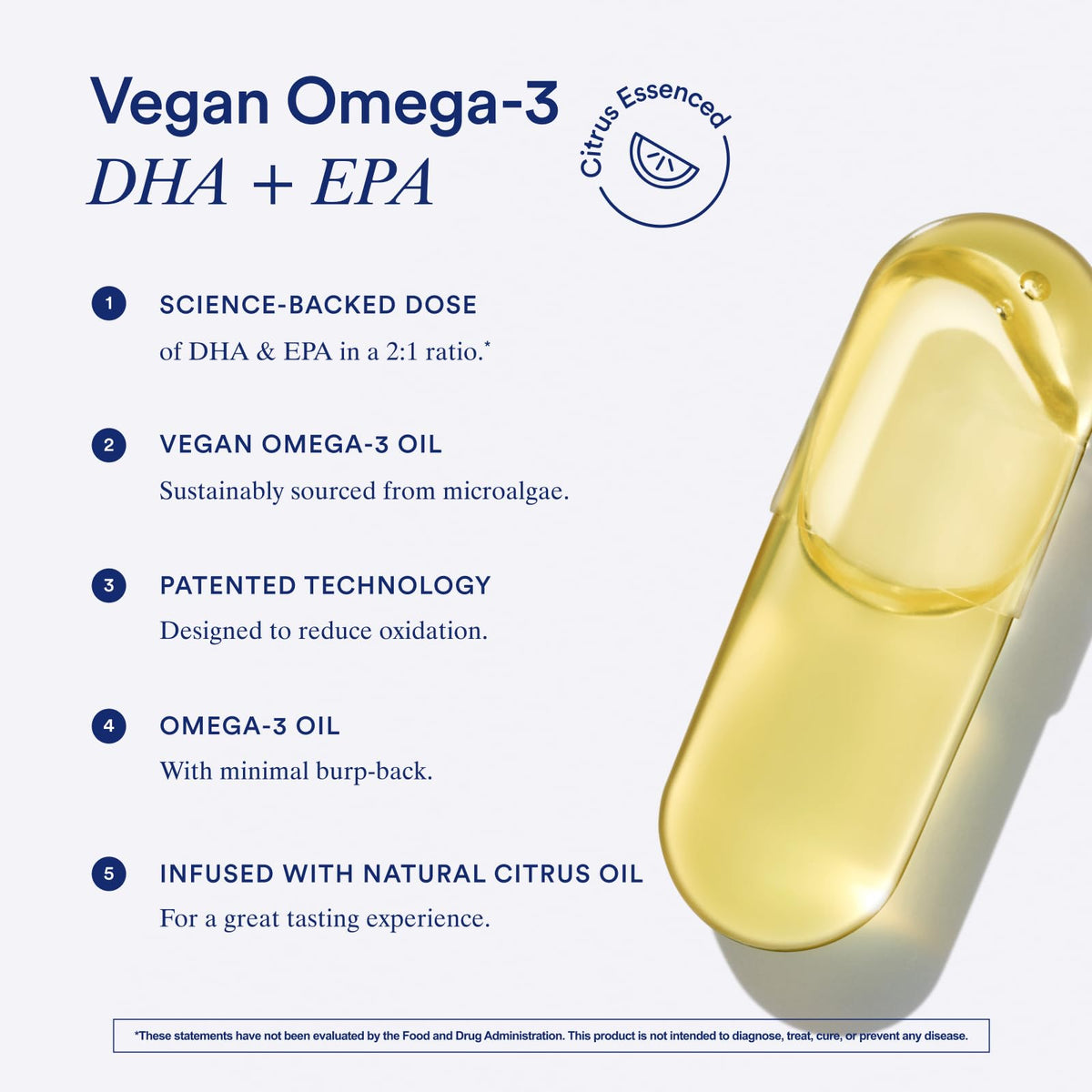 Ritual Omega 3 - Vegan - Science-Backed Dose of DHA & EPA Fatty Acids in 2:1 Ratio, Bioavailable, Brain and Heart Health Support, Minimal Burp-Back, Sustainably Sourced Microalgae, 30 Day Supply - Maple Wellness Supplements