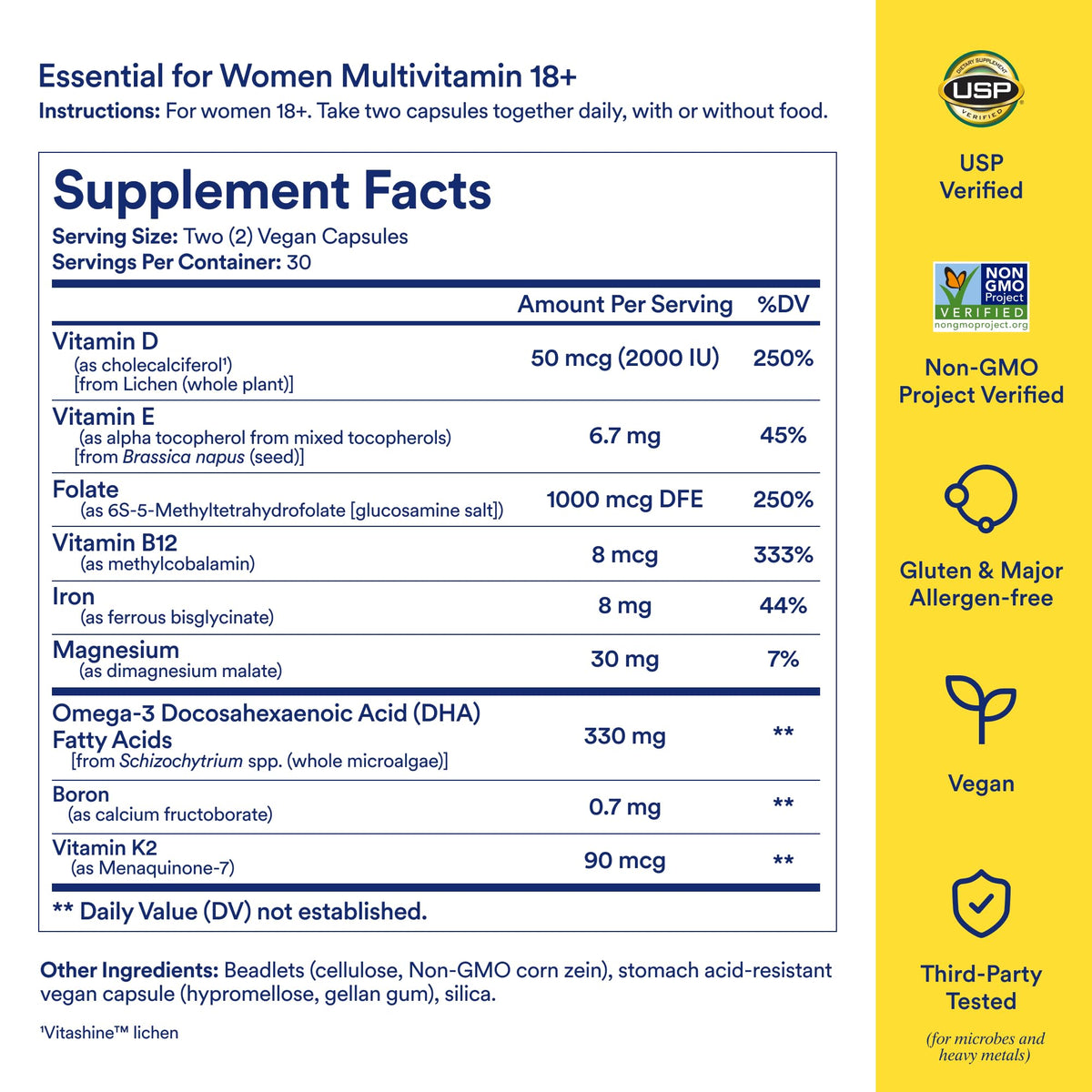 Ritual Women’s 18+ Daily Multivitamin - Key Essential Vitamins and Minerals to Support Energy, Heart, Bone, Brain Health* - Clinical Backed - Vegan - USP Verified - Mint - 60 Capsules - 30 Servings - Maple Wellness Supplements