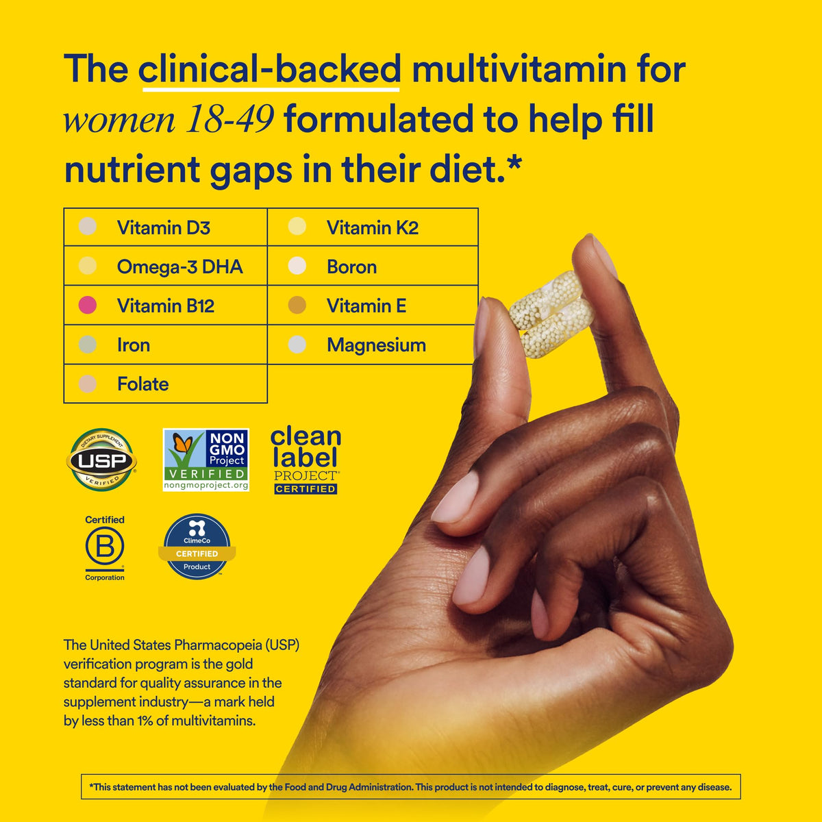 Ritual Women’s 18+ Daily Multivitamin - Key Essential Vitamins and Minerals to Support Energy, Heart, Bone, Brain Health* - Clinical Backed - Vegan - USP Verified - Mint - 60 Capsules - 30 Servings - Maple Wellness Supplements