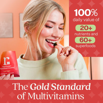 Rizz Low Sugar Green Gummies - 60+ Superfoods 6g Fiber - Prebiotic and Probiotic Gummies - Vegan Multivitamins for Women & Men - Gluten Free - Mushroom, - Maple Wellness Supplements