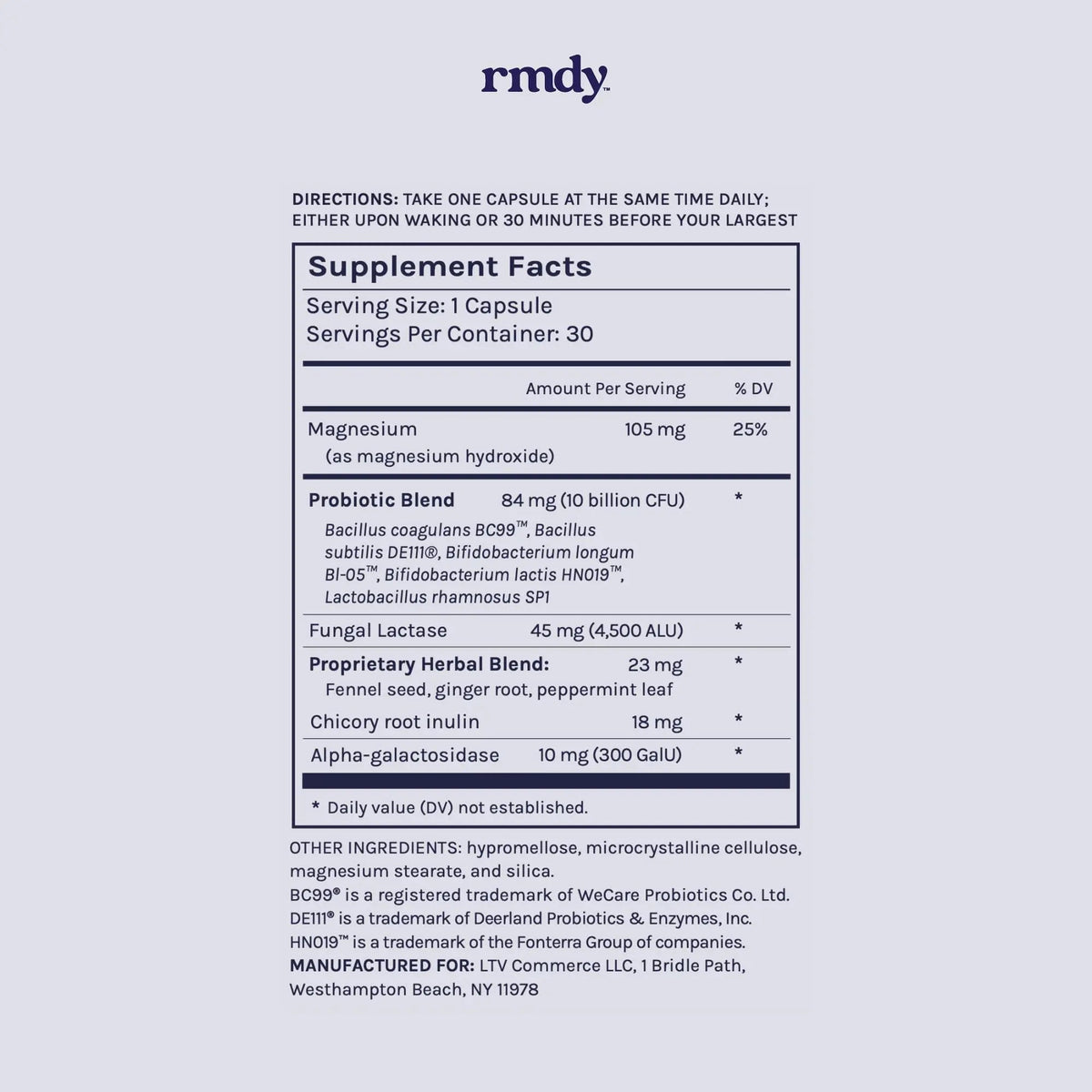 rmdy Constipation, Bloating, & Gas Relief | Relief from Diarrhea, & IBS | Probiotic for Digestive Health & Gut | 30 Capsules - Maple Wellness Supplements