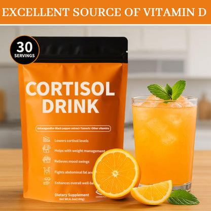 Rulinal Cortisol Drink Powder | Cortisol Supplements for Women | Ashwagandha, L-Theanine, Turmeric Root, Black Pepper Extract for Relax & Focus, Healthy Cortisol Levels, Mental Clarity, Vegan, 6.3oz - Maple Wellness Supplements