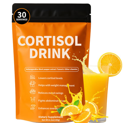 Rulinal Cortisol Drink Powder | Cortisol Supplements for Women | Ashwagandha, L-Theanine, Turmeric Root, Black Pepper Extract for Relax & Focus, Healthy Cortisol Levels, Mental Clarity, Vegan, 6.3oz - Maple Wellness Supplements