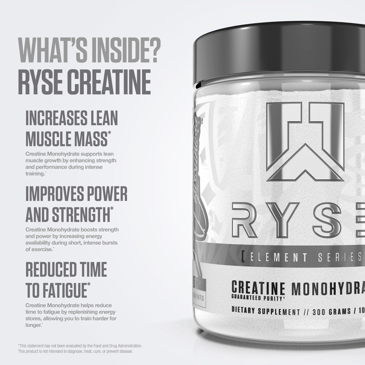 RYSE Creatine Monohydrate Powder - Unflavored - Supports Men & Women Lean Muscle Growth, Strength, Power, and Endurance - Helps Reduce Fatigue - Maple Wellness Supplements