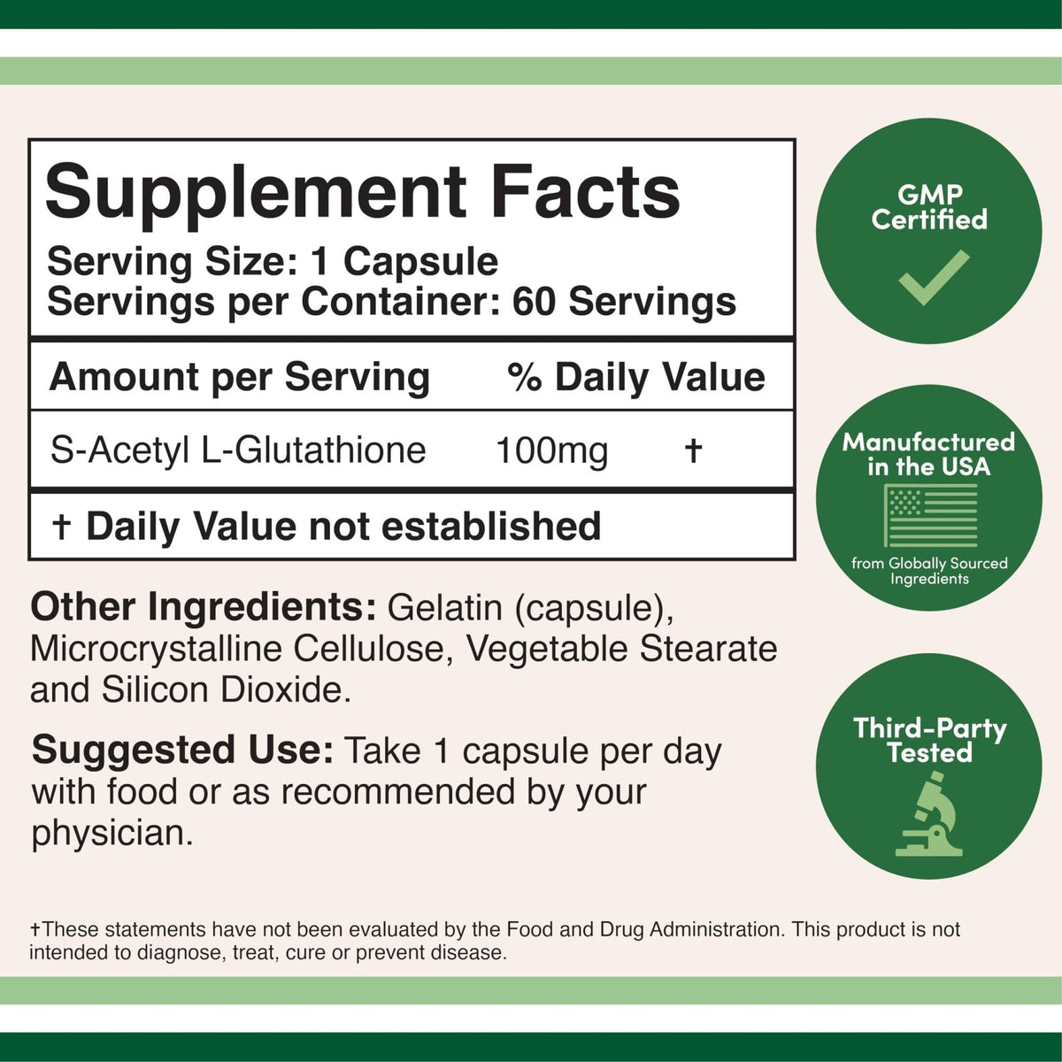 S-Acetyl L-Glutathione Capsules - 100mg, 60 Count (Acetylated Glutathione Antioxidant - More Absorbable Than Glutathione and Liposomal Glutathione, Non-GMO and Gluten Free) by Double Wood - Maple Wellness Supplements