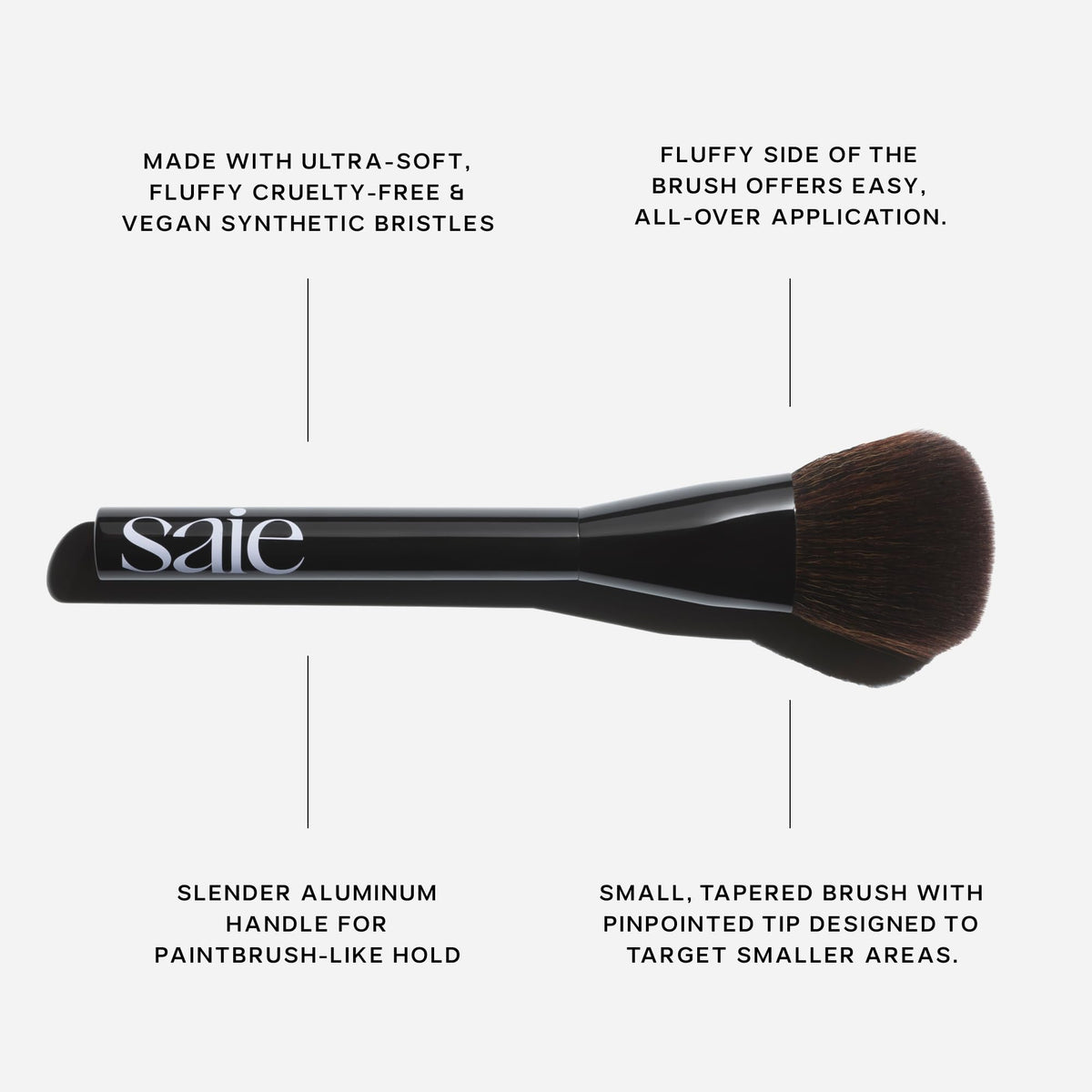 Saie Blush & Brush Duo - SuperSuede Baked Blush in Bella (.01 oz) & Powder Blush Brush - Talc-Free, Moisturizing Blush with Vegan, Fluffy Brush for Seamless Application - Maple Wellness Supplements