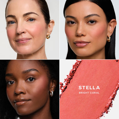 Saie Cheek Flush Duo - Dew Liquid Blush (.40 oz, Hottie), SuperSuede Baked Powder Blush (.01 oz, Stella) - Layerable, Skin-Nourishing Blushes for a Seamless Radiant Finish - Maple Wellness Supplements