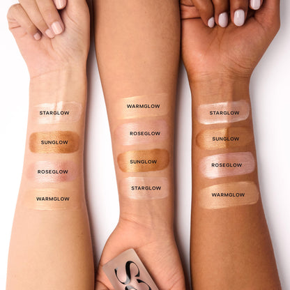 Saie Dewy Glow Duo - Dew Liquid Blush Lady (.40 oz), Mini Glowy Super Gel Warmglow (.5 oz) - Radiant Cheek Tint & Illuminating Primer for a Natural, Lit-From-Within Finish - Maple Wellness Supplements