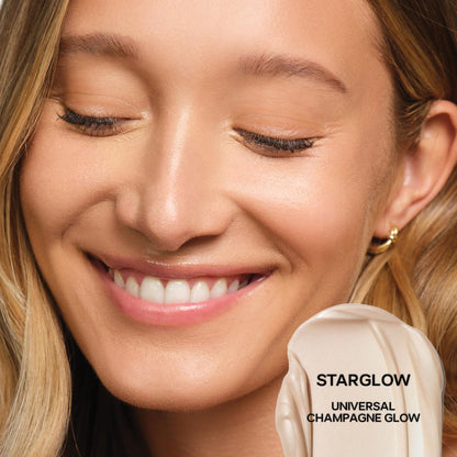 Saie Glowy Super Gel - Hydrating Makeup Primer and Illuminating Glow Serum Enriched with Vitamin C and Squalane Oil - All-Over Liquid Highlighter Makeup for Instant Glass Skin - Starglow (1 oz) - Maple Wellness Supplements