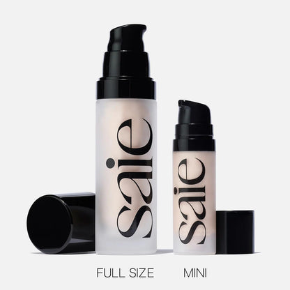 Saie Mini Glowy Super Gel - Hydrating Makeup Primer and Illuminating Glow Serum Enriched with Vitamin C and Squalane Oil - All-Over Liquid Highlighter Makeup for Instant Glass Skin - Starglow (0.5 oz) - Maple Wellness Supplements