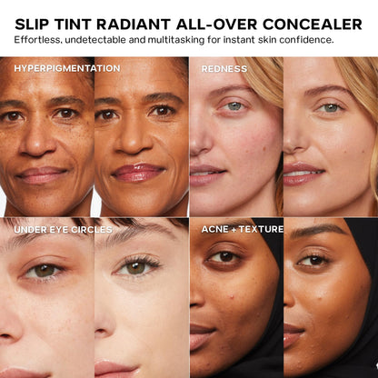 Saie Slip Tint Radiant Cream Concealer & All-Over Face Makeup - Concealer for Dark Circles, Redness & Blemishes - Lightweight Makeup Made with Hydrating Hyaluronic Acid - Shade 6 (0.17 oz) - Maple Wellness Supplements