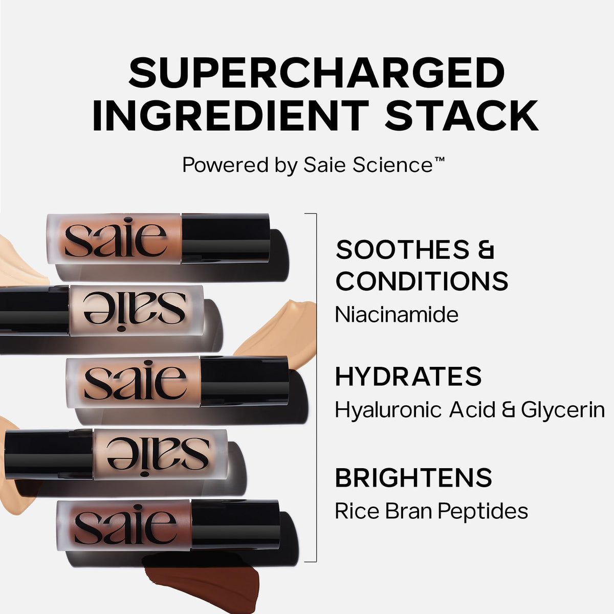 Saie Slip Tint Radiant Cream Concealer & All-Over Face Makeup - Concealer for Dark Circles, Redness & Blemishes - Lightweight Makeup Made with Hydrating Hyaluronic Acid - Shade 6 (0.17 oz) - Maple Wellness Supplements