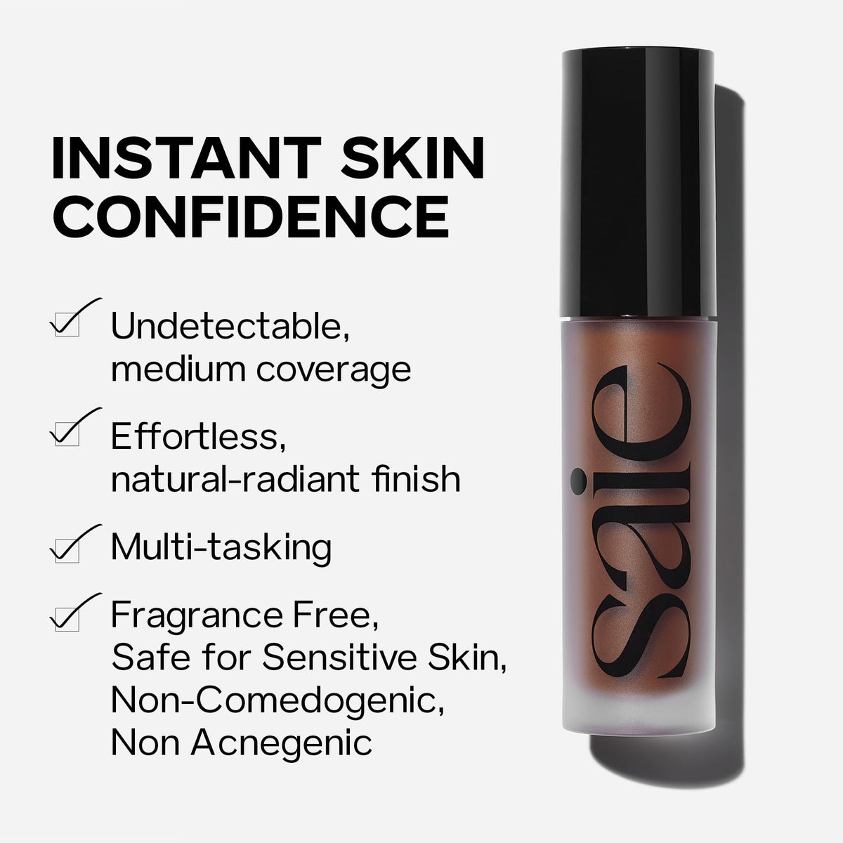 Saie Slip Tint Radiant Cream Concealer & All-Over Face Makeup - Concealer for Dark Circles, Redness & Blemishes - Lightweight Makeup Made with Hydrating Hyaluronic Acid - Shade 7 (0.17 oz) - Maple Wellness Supplements