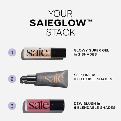 Saie Slip Tint Tinted Moisturizer with SPF 35 - Light Coverage, Glowy Skin Tint & Mineral Sunscreen for Face with Hydrating Hyaluronic Acid - Summer Makeup Essential - Shade Three (1.35 oz) - Maple Wellness Supplements