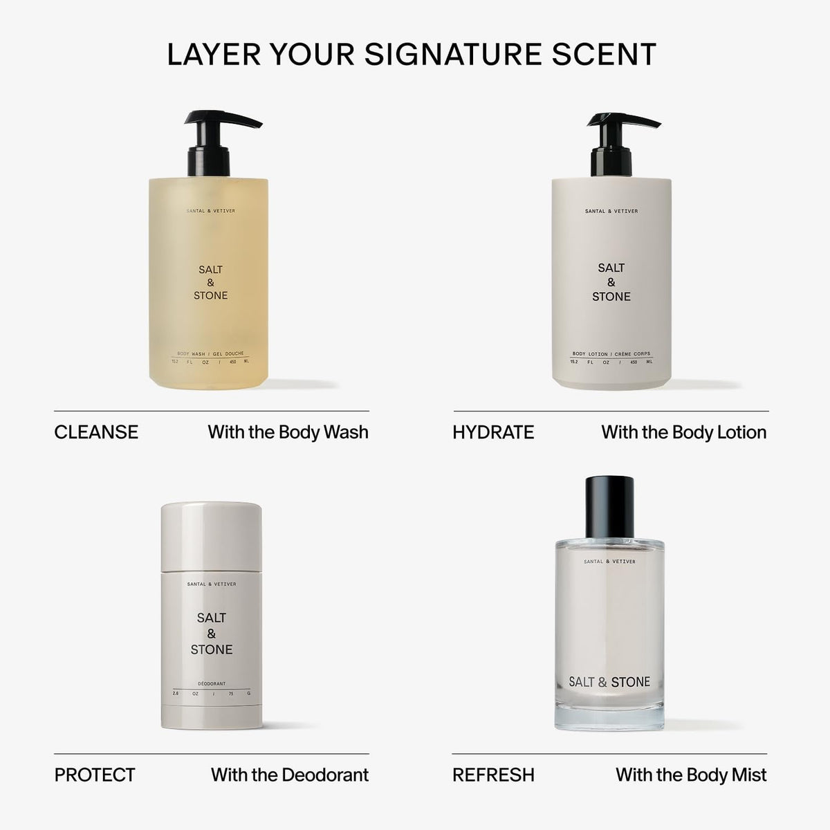 Salt & Stone Aluminum Free Deodorant | Extra Strength 48 Hour Protection for Women & Men | Made with Seaweed Extracts, Niacinamide & Prebiotics | Santal & Vetiver - Maple Wellness Supplements