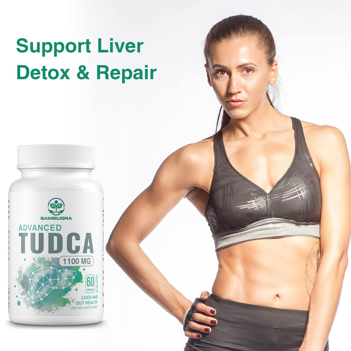 Sambugra TUDCA Liver Supplements 1100mg, 3rd Party Tested Ultra Strength Bile Salt TUDCA Supplement, Liver Support for Detox - Maple Wellness Supplements