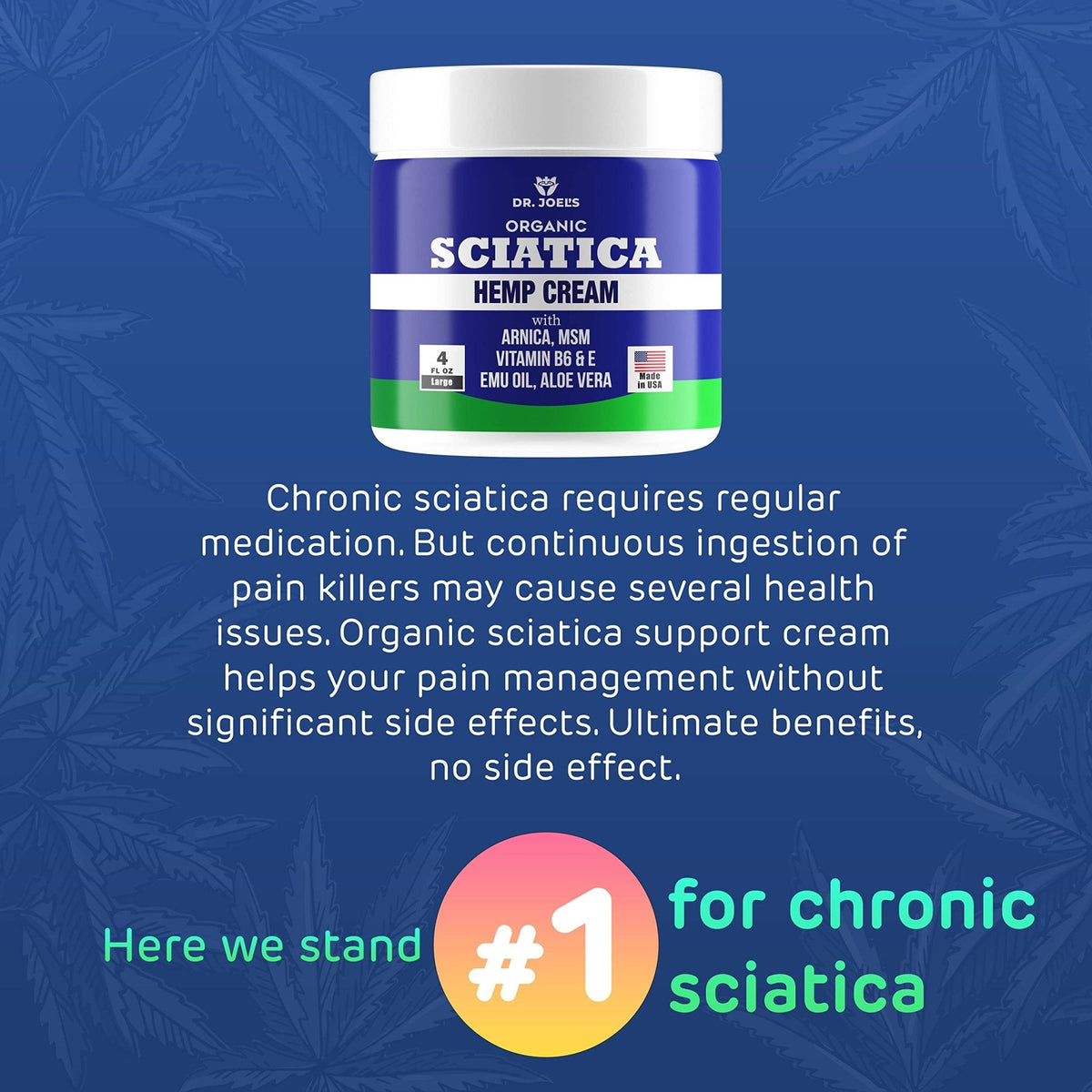 Sciatica Cream - Premium Sciatica Cream - Fast Absorption & Maximum Relief - 4 oz Large Value Pack - Made in The USA - Maple Wellness Supplements