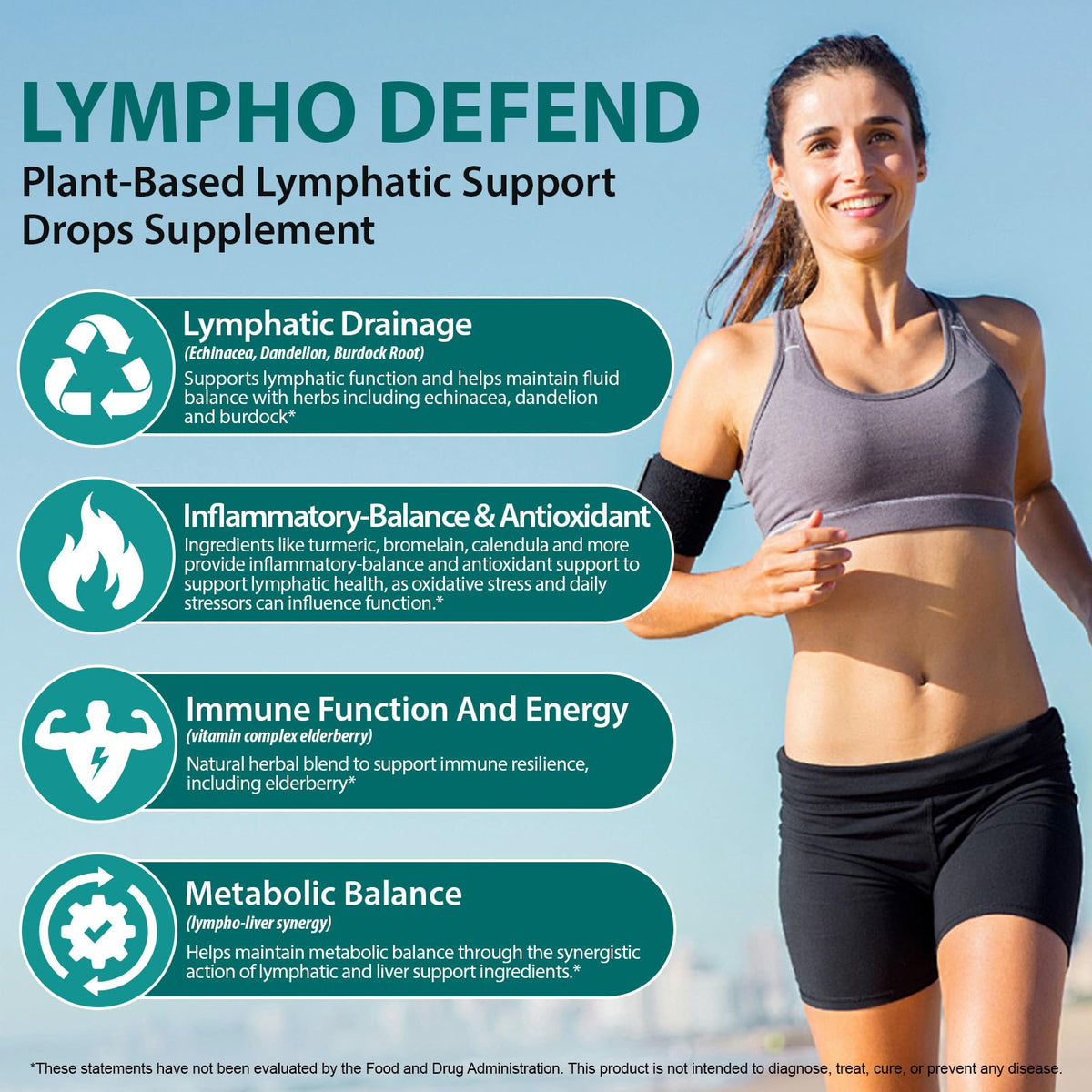 SDJUFEI 21-in-1 Lymphatic Drainage Drops， Lymphatic Support Liquid Drops with Turmeric, Echinacea, Elderberry & Dandelion, for Women & Men, 2 fl oz - Maple Wellness Supplements