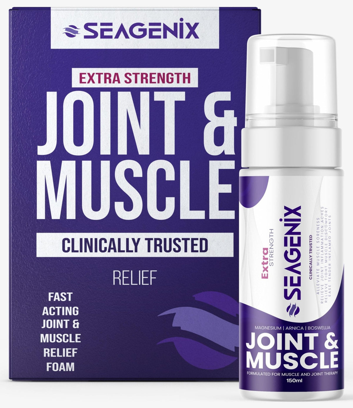 Seagenix Extra Strength Muscle + Joint Foam - Magnesium | Boswellia | Arnica | Formula - Joint and Muscle Relief – Ease Inflamed Joints and Muscles - All Natural – Joints + Muscle Relief - Maple Wellness Supplements