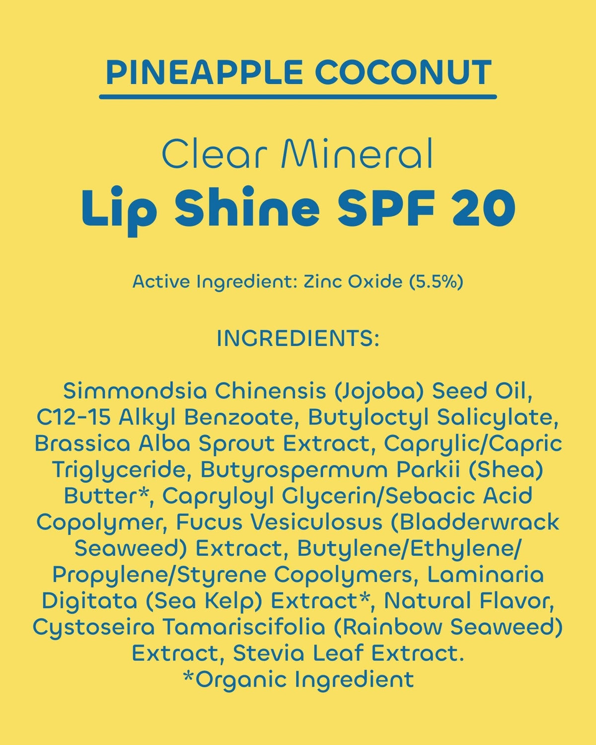 Seaweed Bath Co. Hydrating Clear Mineral Lip Shine - SPF 20 Sunscreen Zinc Oxide Lip Balm - Nourishing Care to Hydrate & Protect Dry - Maple Wellness Supplements