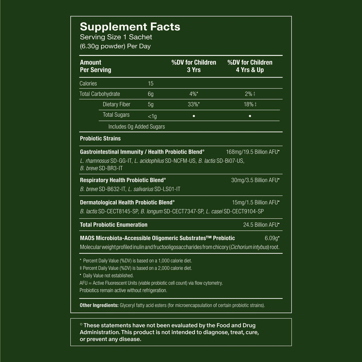 Seed PDS-08 Pediatric Daily Synbiotic - Fiber-Based Prebiotic & Probiotic for Kids - Digestive Health, Regularity, Constipation Relief - Ages 3-17 - Vegan and Shelf-Stable - 30 Sachets (30-Day Supply) - Maple Wellness Supplements