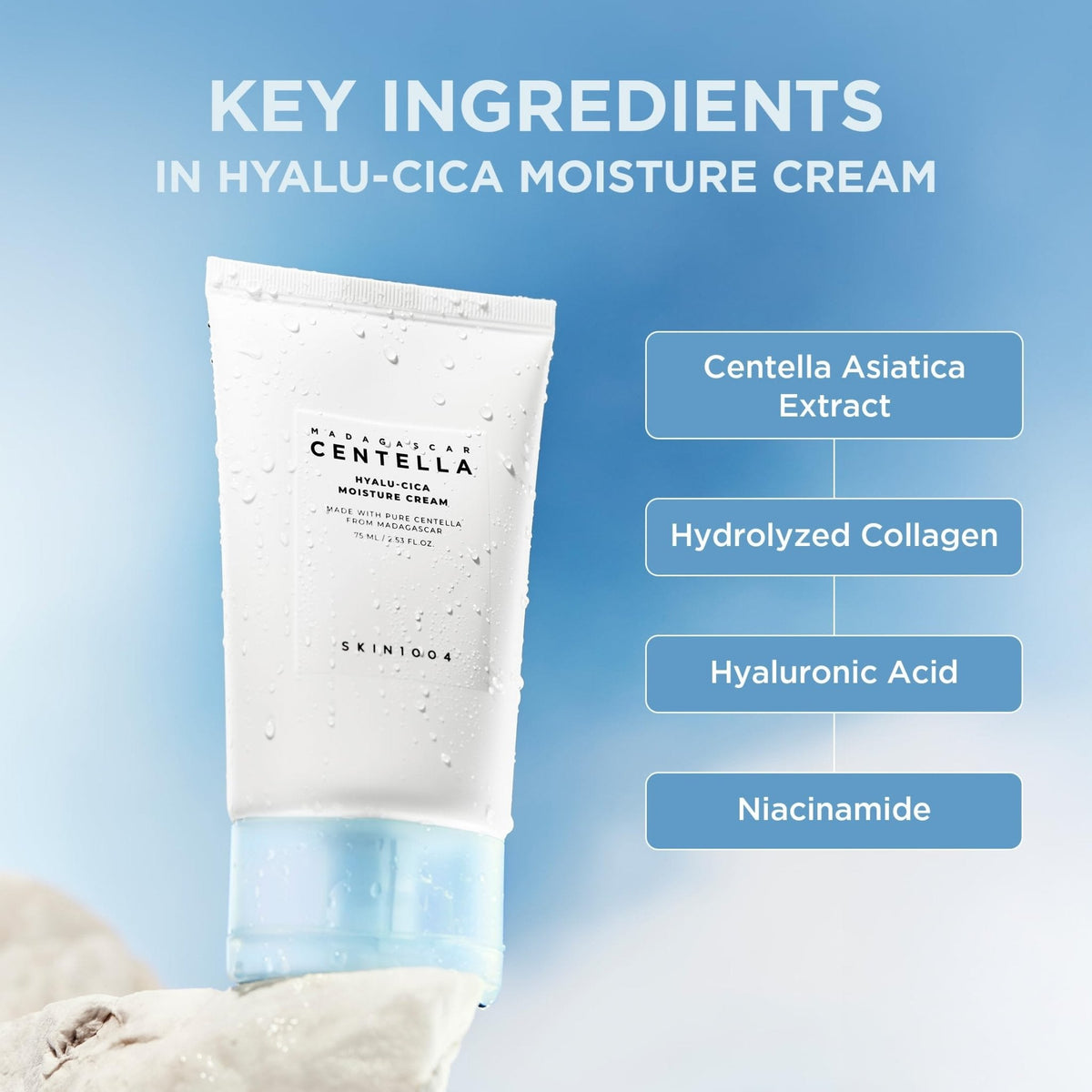 SKIN1004 Hyalu-Cica Moisture Cream, Face Moisturizer with Hyaluronic Acid, Centella Cream for Deep Hydration, Lightweight Nourishing - Maple Wellness Supplements