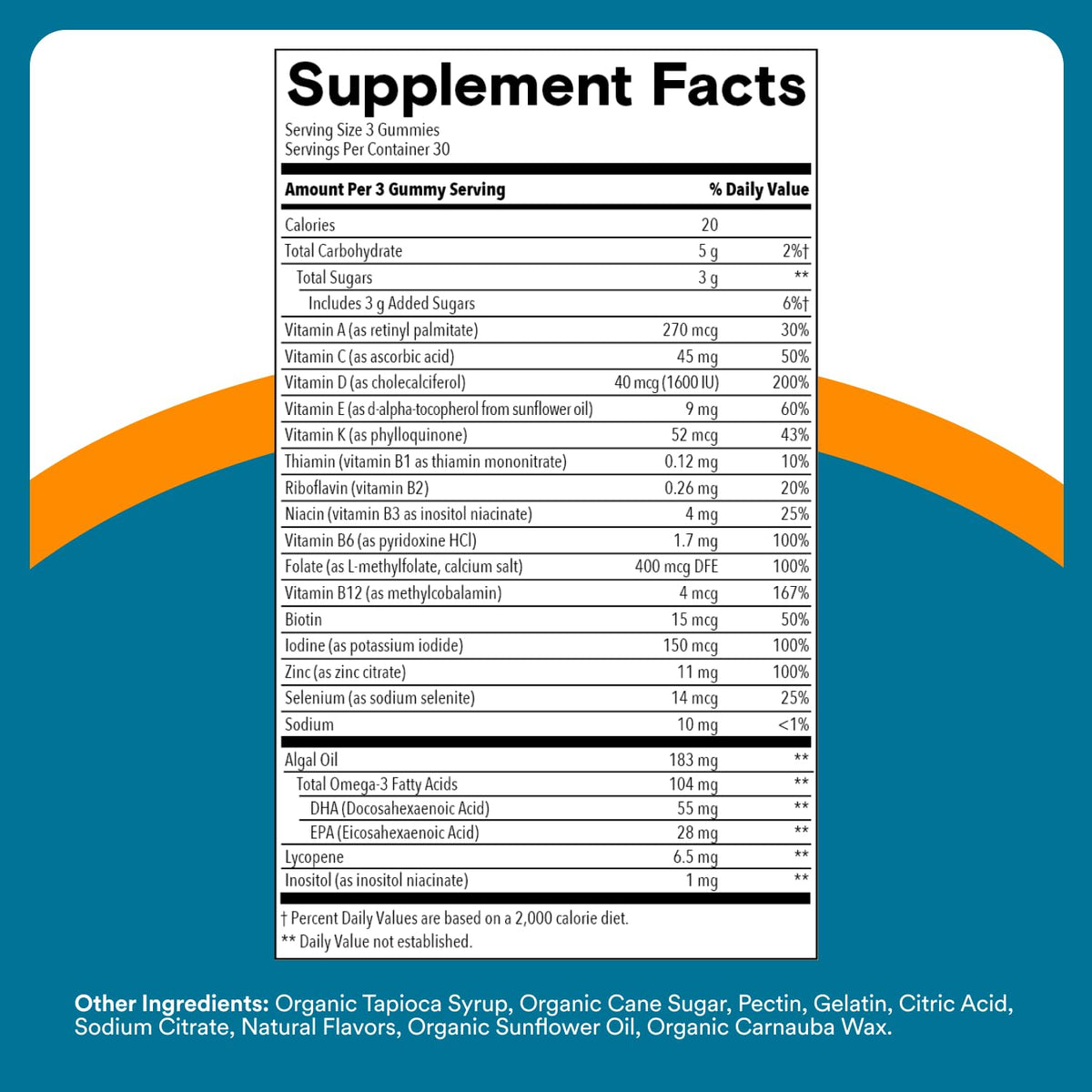SmartyPants Men's Multivitamin Gummies with Omega 3 DHA/EPA, Methylfolate, Vitamin D3, C, B12, B6, A, K, Zinc - Maple Wellness Supplements