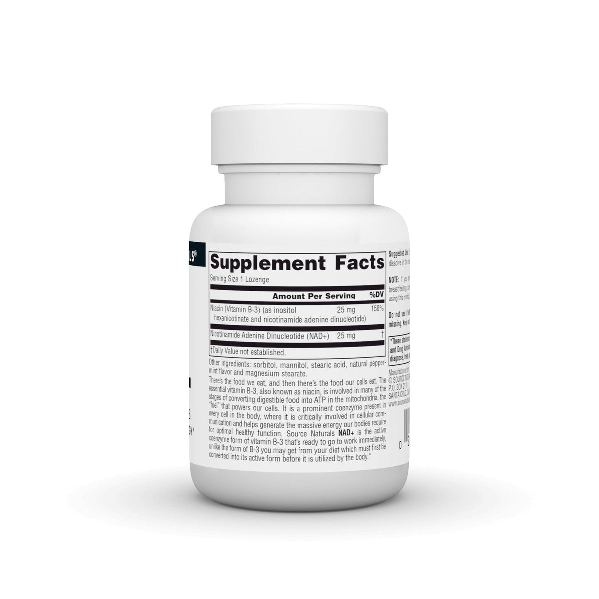 Source Naturals NAD+, Coenzymated B-3, Supports Cellular Energy*, 25 mg - 30 Lozenges - Maple Wellness Supplements