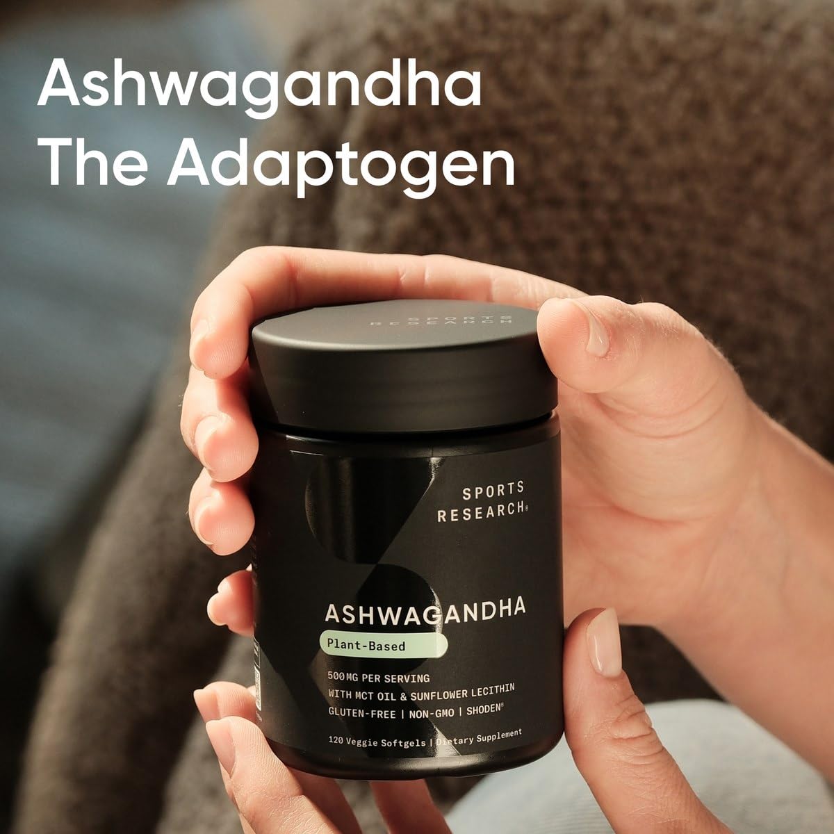 Sports Research® Ashwagandha Softgels with Coconut MCT Oil - Natural Ayurvedic Adaptogen Made with Shoden® Ashwa for Relaxation, Calm & Sleep Support - Gluten Free & Vegan Friendly - 120 Count - Maple Wellness Supplements